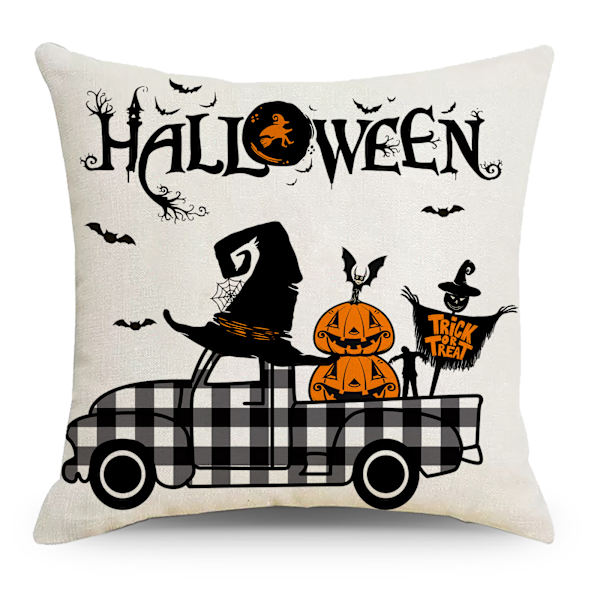 4 kpl Halloween-tyynynpäällistä 45x45cm Halloween-koristeluun, ZQKLA