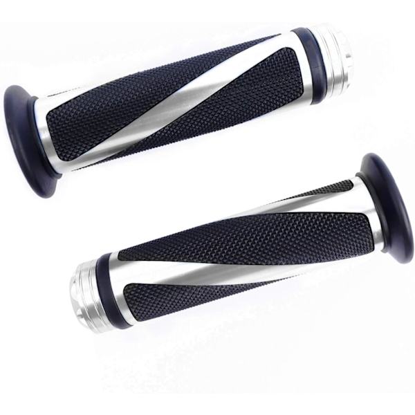 (Silver) 2 st Styrgrepp Motorcykel Grepp Halksäker Gummi, ZQKLA