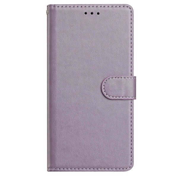 Læder telefoncover med pung og stativ til Samsung Galaxy A05s 4G med praktisk rem Purple