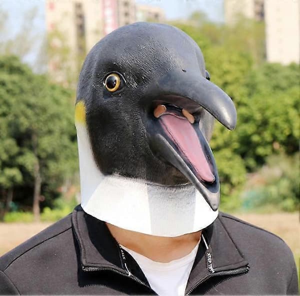 Pingvinmaske Halloween latex dyrehode cosplay