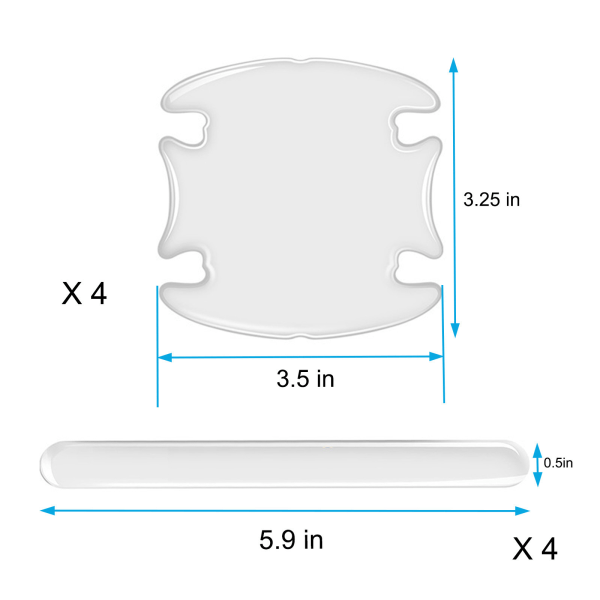 8 bildørhåndtak anti-ripe beskyttende film gjennomsiktig c,ZQKLA