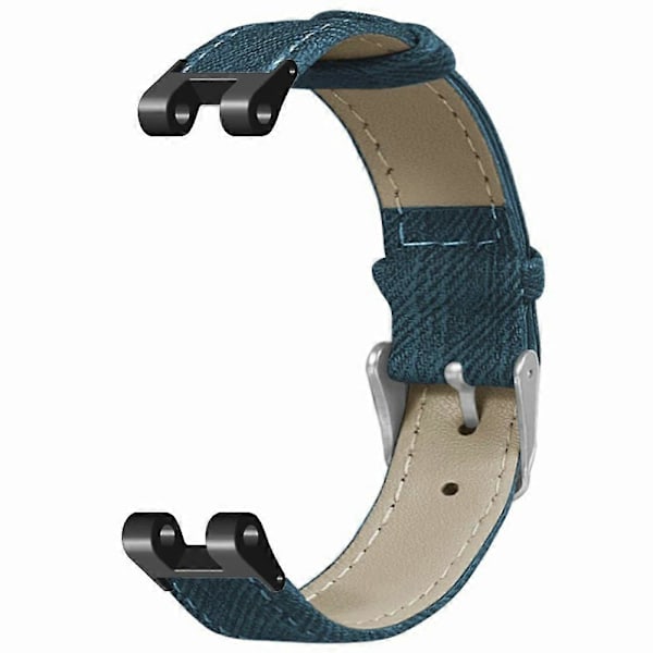 Til Garmin Lily Urrem Denim Tekstur PU Læder Justerbar Rem - Blå Blue