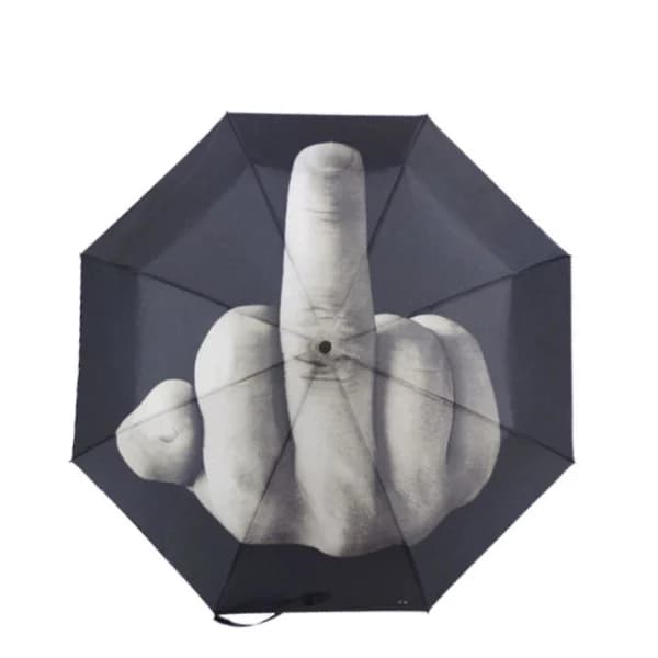Nyhet Langfingerdesign Svart Paraply Coolt Mode Um