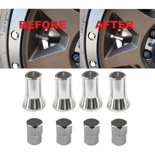 Universal TPMS Krom Ventilstam Skydd och Skydds Trim, ZQKLA
