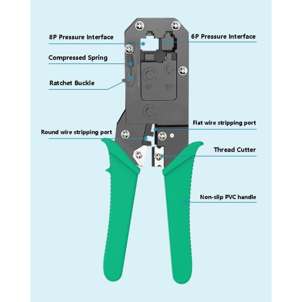 Modulær krympetang RJ45 RJ11 nettverkskontakter, Cuttin,ZQKLA