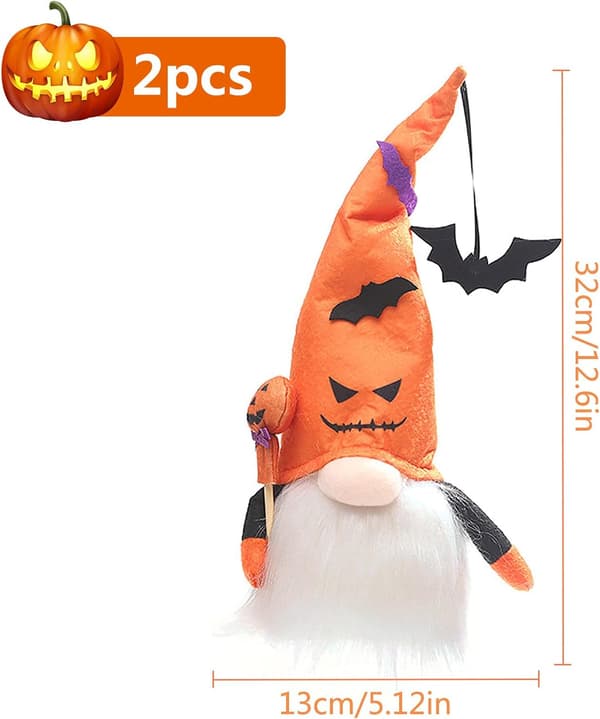 2 st Halloween-tomtar Plyschdocka Ansiktslös docka med lampor Hallow