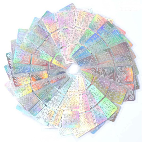 36 mönster 72 delar ihåliga Laser Nail Paste Stickers Vinyl Nagel