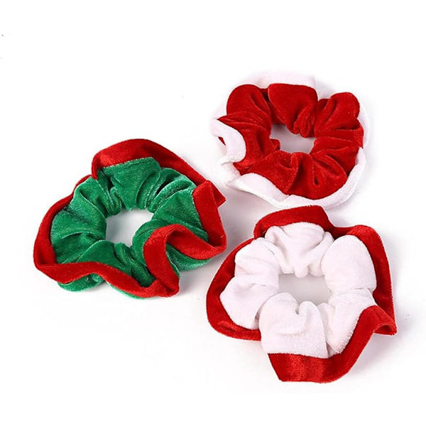 Julklappsscrutchie Blandade Färger Flanell Scrunchie Jul, ZQKLA