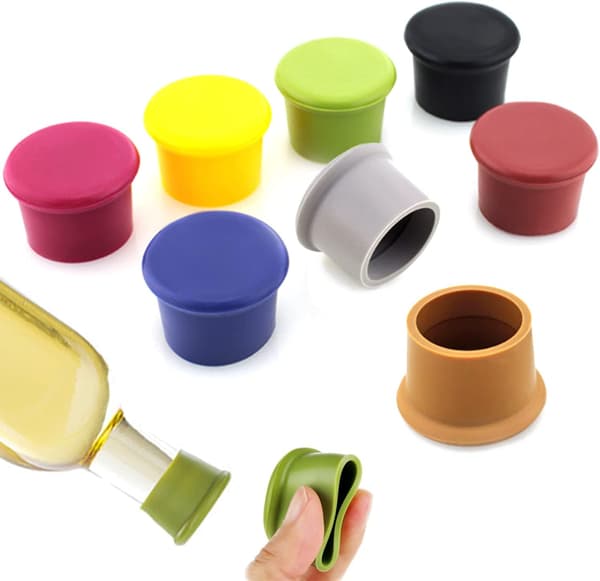 Flaskestopper Sæt af 8 Silikon Flaskestopper til Vin, B,ZQKLA