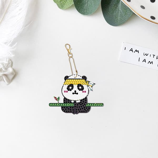 5D DIY 5 osaa Timanttimaalaus Avaimenperä Söpö Vauva Panda, Timantti