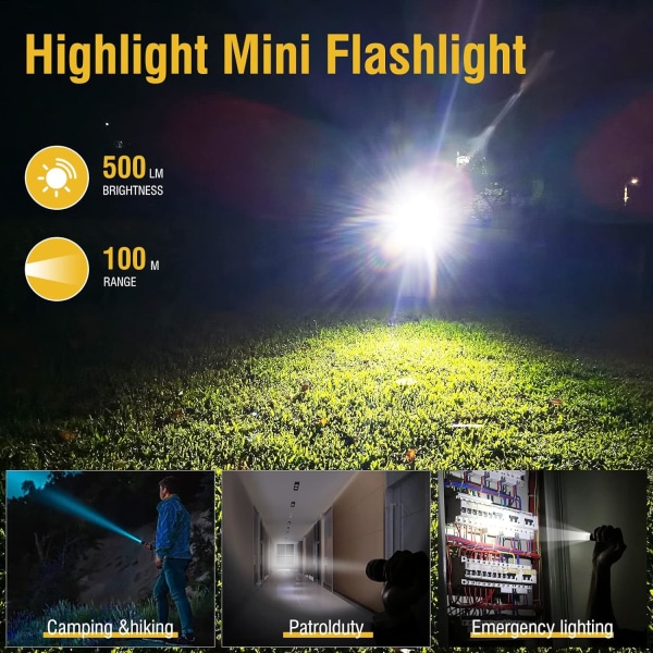 Mini LED lommelygte, 900 Lumen nøglering lommelygte med UV L,ZQKLA