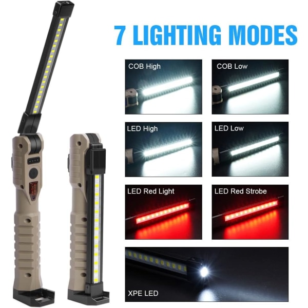 Uppladdningsbara LED-arbetsljusinspektionslampor Portable Flood, ZQKLA