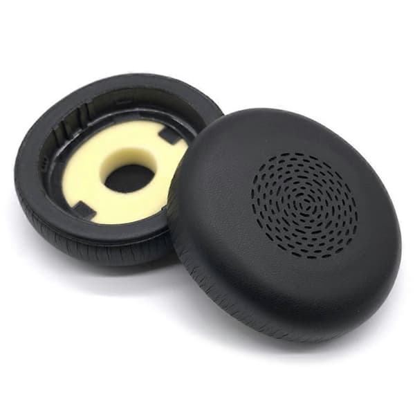 1 par ørepuder til Jabra Evolve2 75 hovedtelefoner, læder+memoryskum, ørepuder - Sort Black