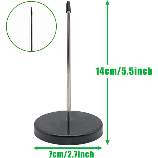 (Svart) 2 st Metalliska Noteringsstift, Kvittospik, Memo hållare, P,ZQKLA