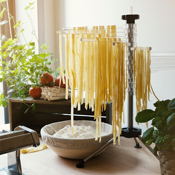 Pasta tørrestativ - pasta tørrestand lavet af plastik og rustfrit stål