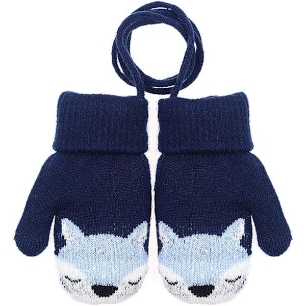 Baby Pojkar Flickor Vinter Stickade Vantar Varma Fleecefodrade Handskar, ZQKLA