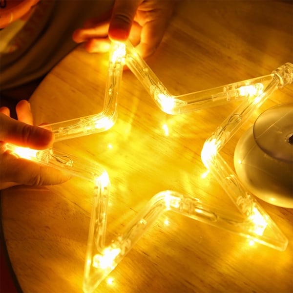 LED Star Christmas Lights Batteridrivna Stars and Moon De,ZQKLA