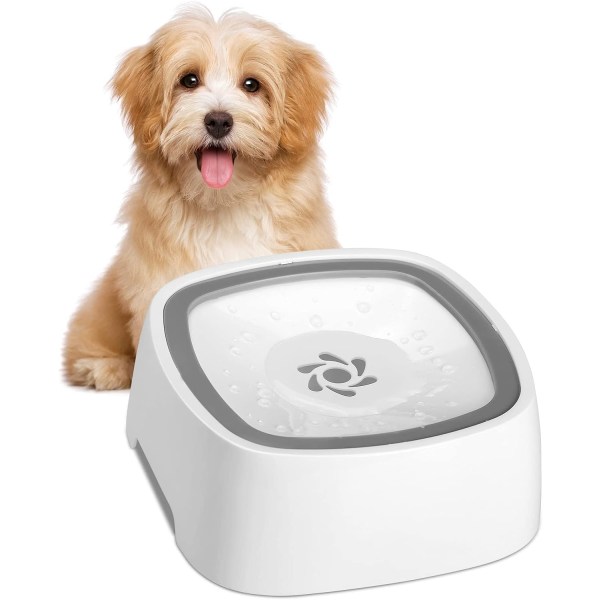 Anti-Skvett Hundevannskål, 1.5L Hund/Katt Skål, Anti-Skvett D,ZQKLA
