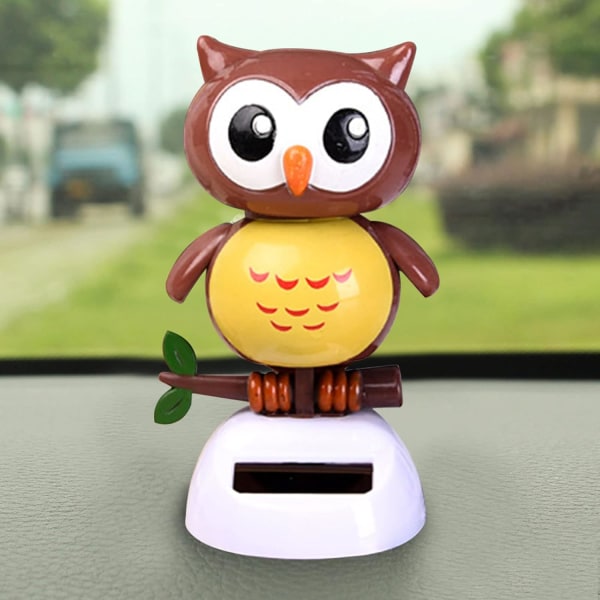 Solar Dancing Owl Figurine, Solar Car Ornaments Owl Shape Solar P