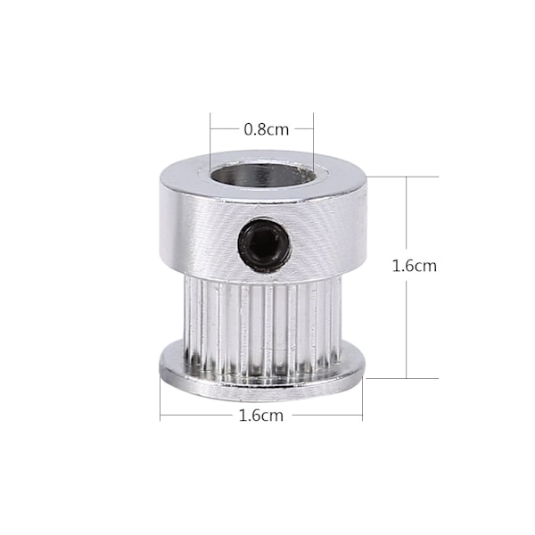 2 stk. GT2 Remskive 20 Tænder 8mm Timing Remskive Aluminium Alle, ZQKLA