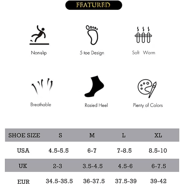 (M) Liukumattomat varpaattomat joogasukat Pilatesille, Barrelle, Baletille, B, ZQKLA