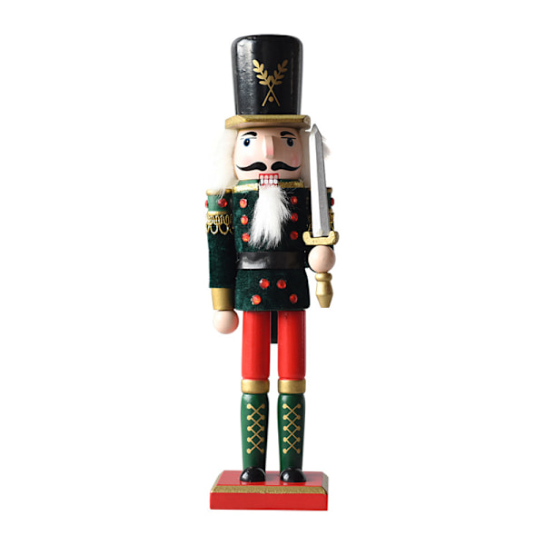 30cm Jultomte Nötknäppare Handmålad Träkung Drummer Soldat Dockhandgjord Jul Hem Kontorsdekoration