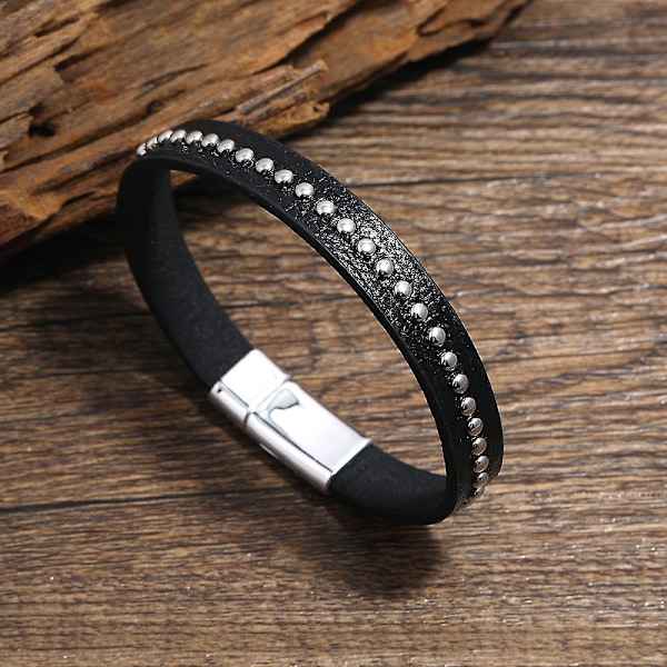 2023 Mode Nitar Accessoarer Läderarmband Män Magnetiska Armringar Retro Armband Personlig Design Smycken Grossist
