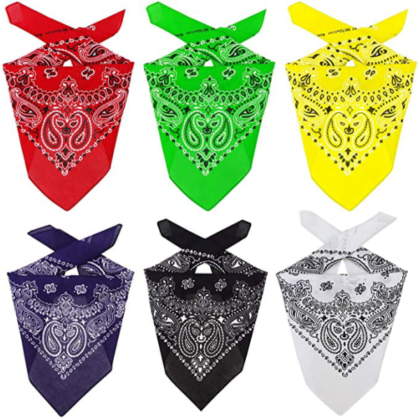 Bandana cotton set, 6 piece bandana set 100% cotton neck sca,ZQKLA