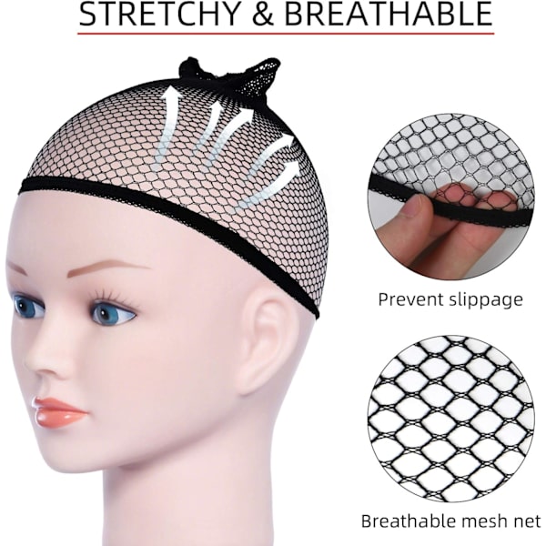 4 kpl Peruukkipipoa, Nylon Peruukkipipo Unisex Huppu, Peruukkipiilot ZQKLA