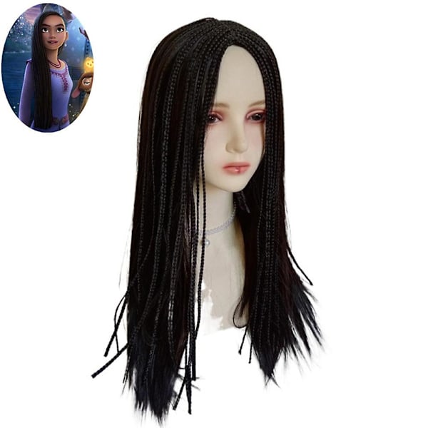 Lasten tyttöjen Wish Asha Cosplay -peruukki Halloween-karnevaaliin joulujuhliin peruukit tekohiukset naamiaisasu