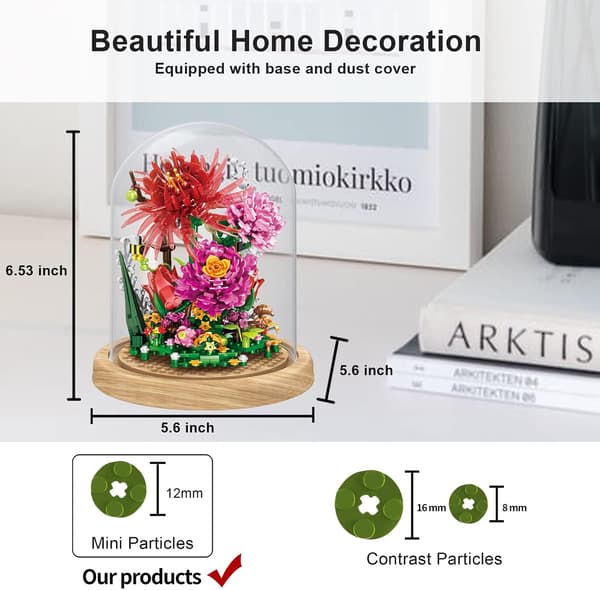 Blomsterbukett Byggset Blommor Botanisk Samling DIY, ZQKLA