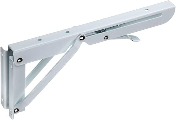 Set med 2 väggmonterade hyllfästen - Vit - Metall - Triangulär - ,ZQKLA