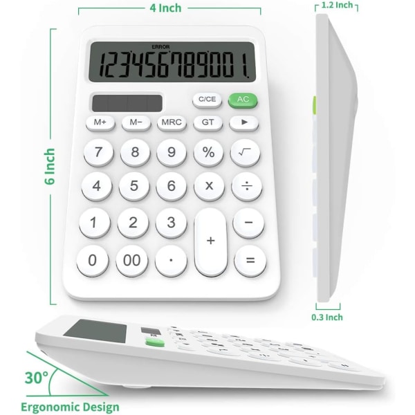 12-siffrig skrivbordsräknare med LCD-skärm, känslig rumpa, ZQKLA