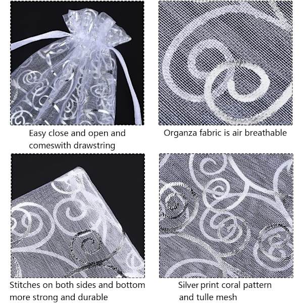 100 kpl Organza-pusseja, korupussi kiristysnyörillä, ZQKLA
