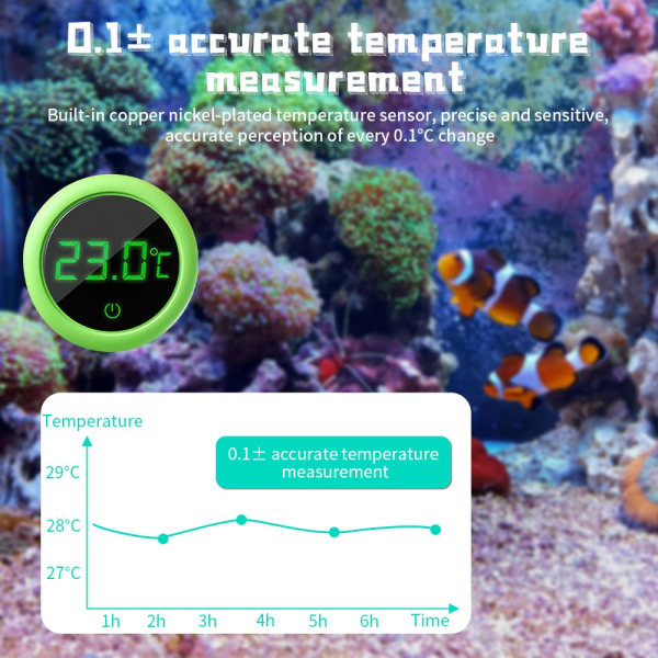 Akvarium Termometer, 2 stk Elektronisk LCD Digital Termometer, ZQKLA