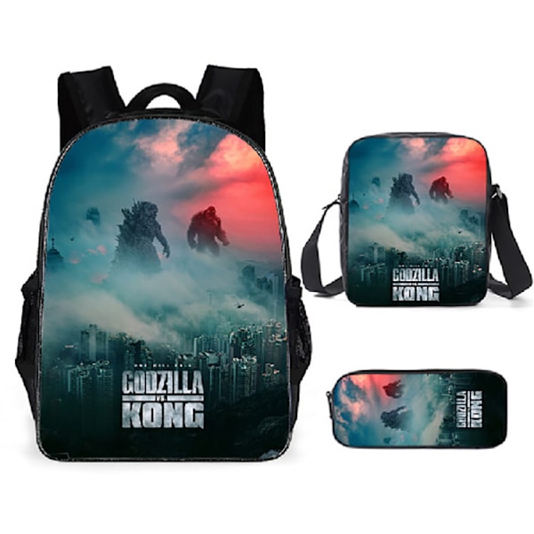 Cartoon Godzilla Godzilla Children'S Backpack Elementary And Middle School Students School Bag Shoulder Bag Three-Piece Set