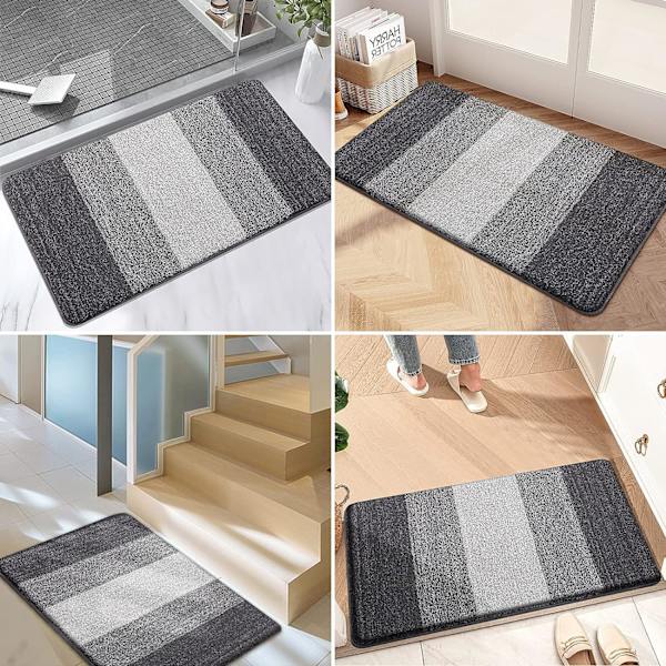 Innendørs dørmatte (grå), 20x32 sklisikker absorberende smussfanger, ZQKLA