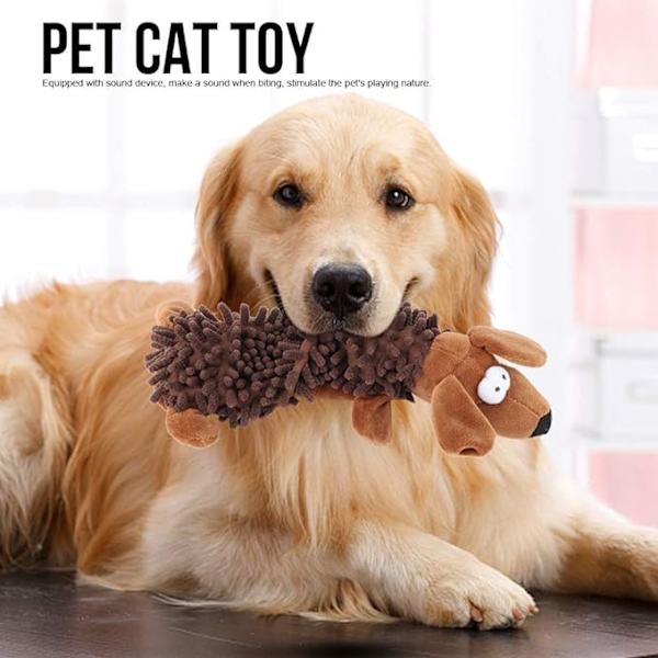 Liten Plyschhund Mjuk Leksak Pipande Bitande Hund, Underbar Kattleksak, P
