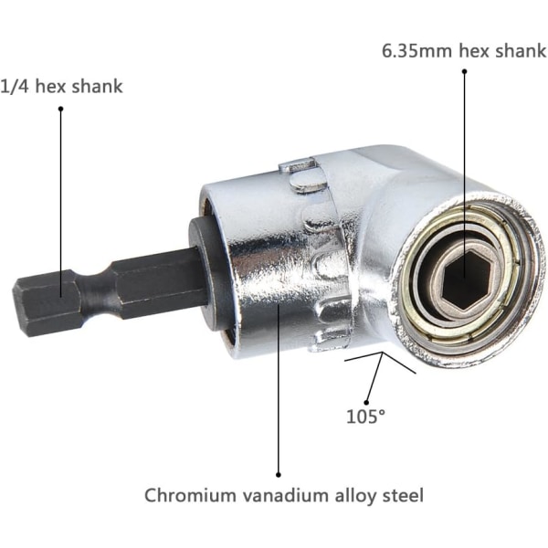 Skrutrekkeradapterholder 105 Grader Høyre Vinkel Bor Dri,ZQKLA