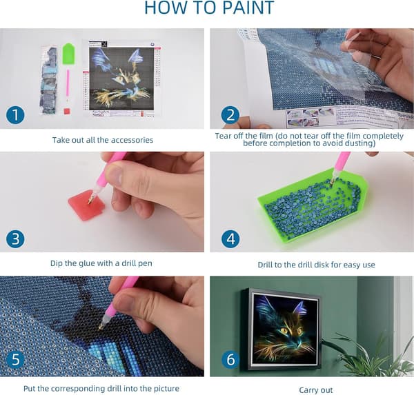 5D Full Drill Diamantmålningskit, DIY-kit med ram och ,ZQKLA