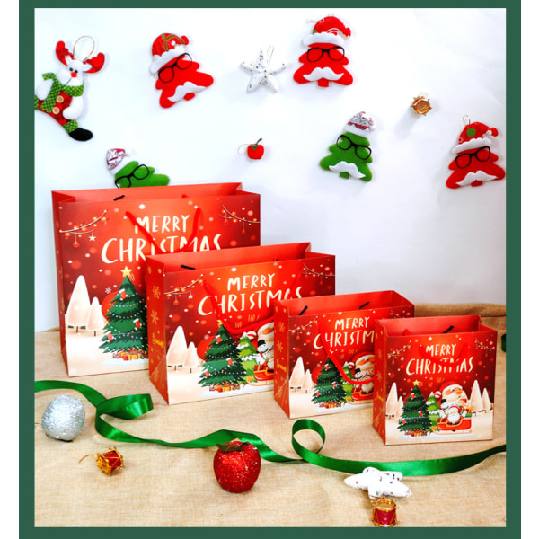 Sortiment af julegaveposer, traditionel (pakke med 12 gave, ZQKLA