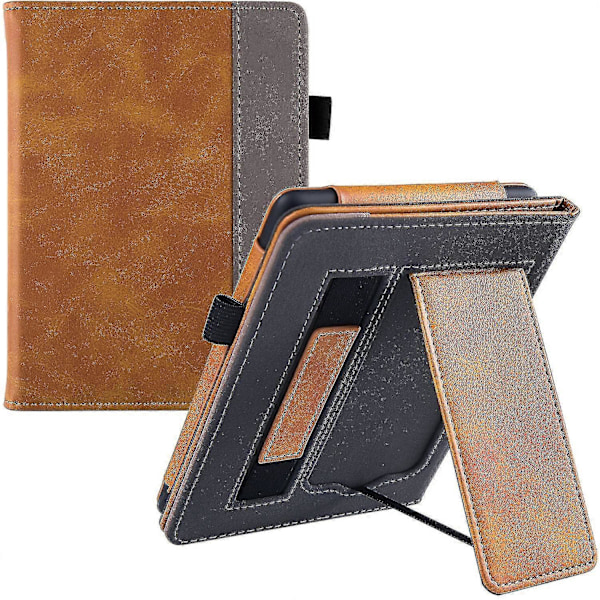 Kreativt Fodral med Ställ Kompatibelt med 6.8 Tum Kindle Paperwhite 11:e Generationen 2021 Brown Gray