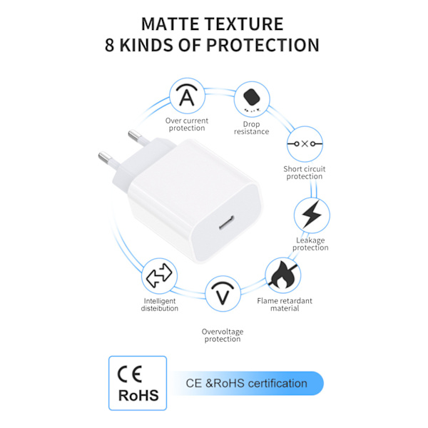 1 Pakke PD20W Mobiltelefonlader PD Hurtiglader for Huawei, ZQKLA