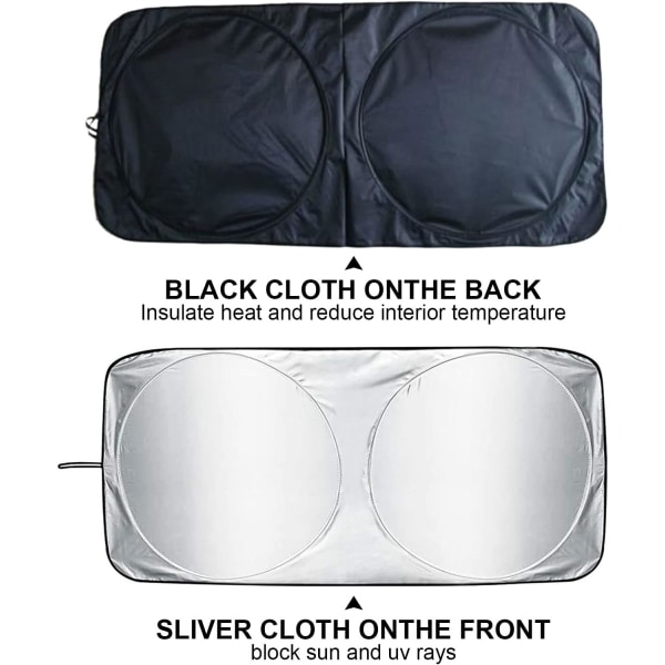 Basics Vikbar UV-Solskydd för Framruta 150 x 69 cm, ZQKLA