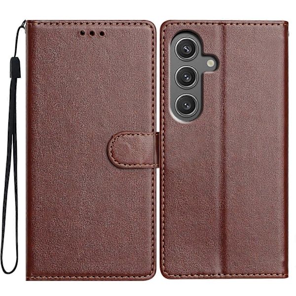 För Samsung Galaxy A05s 4G Läder Telefonfodral Plånbok Ställ Skydd med Praktisk Rem Brown