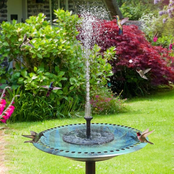 Solcellsdriven fågelbadsfountain Uppgraderad 1.5W Solcellsdriven Fontänpump med