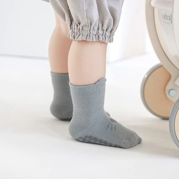 2 par babystrumpor, halkfria bomullsstrumpor, barns strumpor, ZQKLA