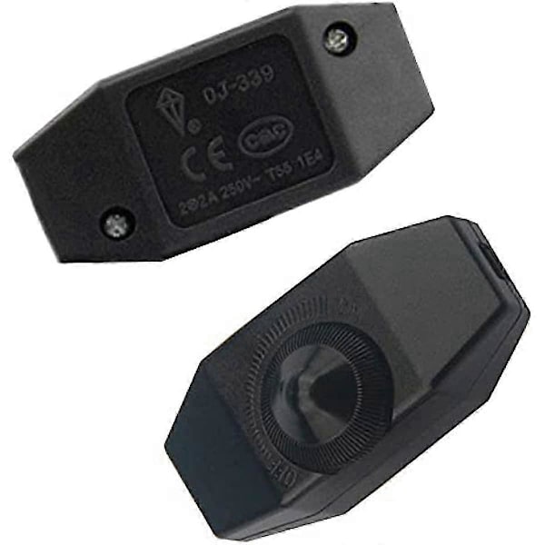 Inline Dimmer Switch 220-240V Vred Dimmer Switch Ljusbrytare för Lampor (Svart)