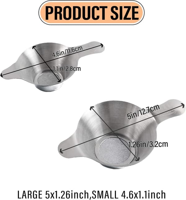 2-pack Mini Sil Strainer i Rostfritt Stål, Olika Storlekar, Fint Nät