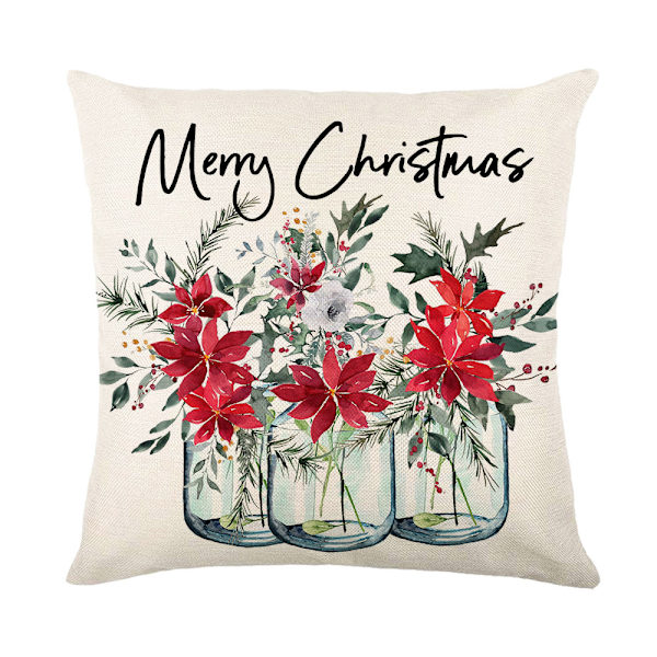 Röda Jul Prydnadskuddar Överdrag 45 x 45 cm Set om 4 Buff, ZQKLA